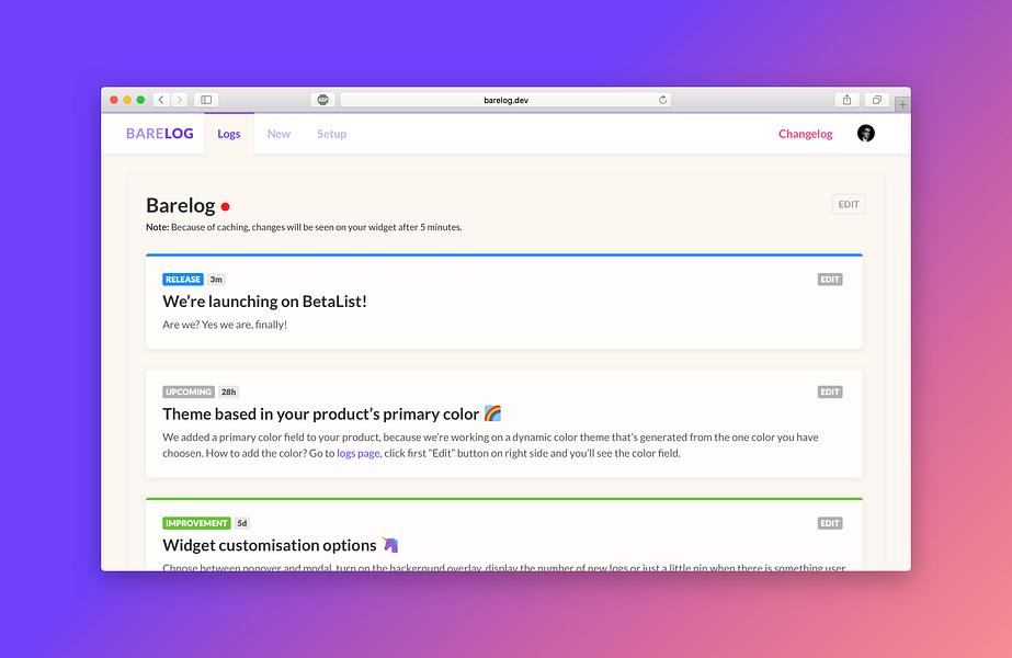 Barelog preview