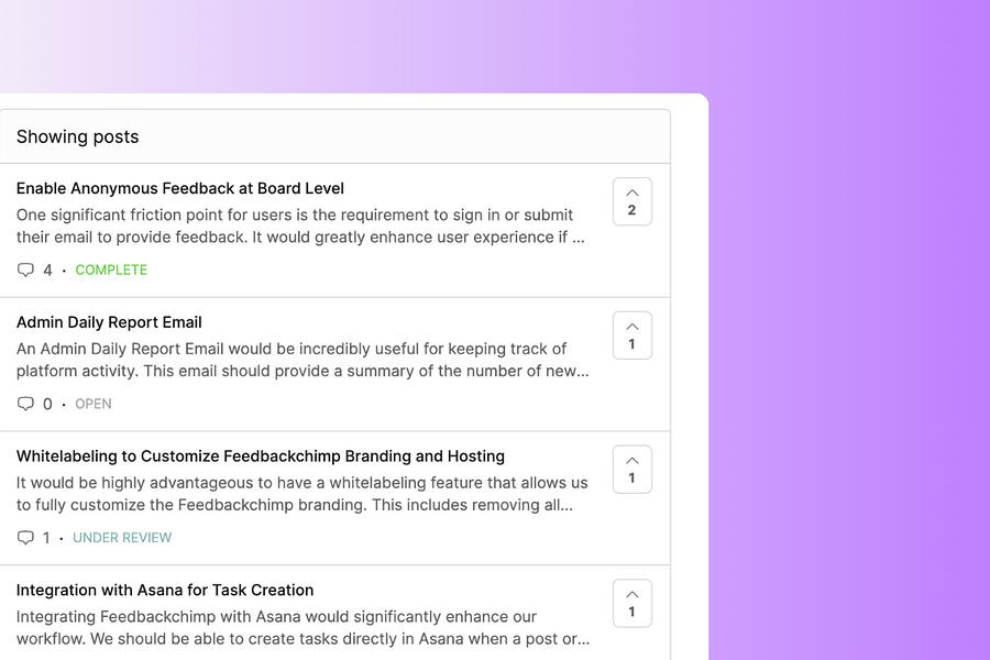 Feedbackchimp preview