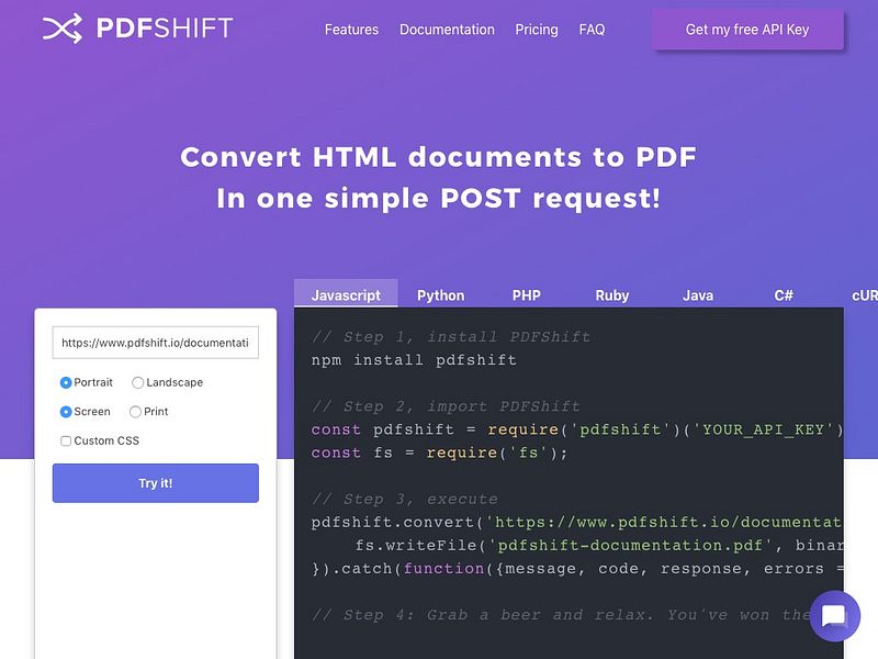 PDFShift preview