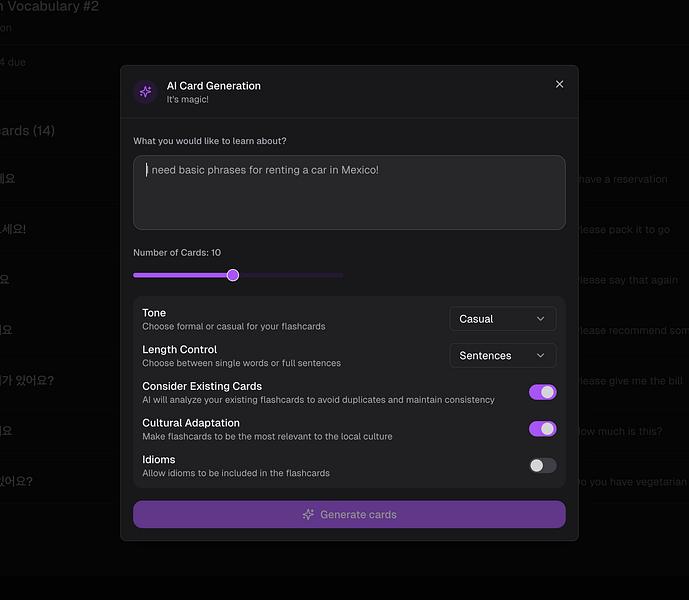 Quickcards preview