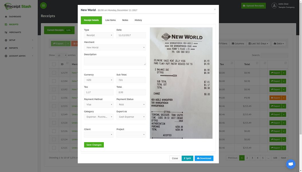 Receipt Stash image