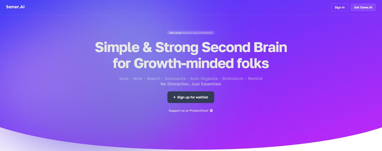 Saner.ai preview