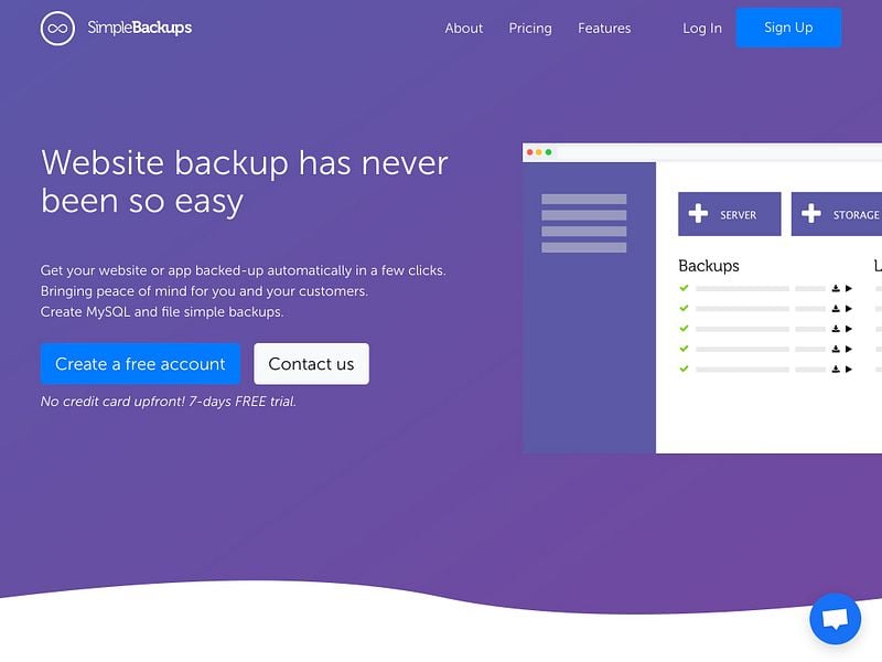 SimpleBackups.io preview