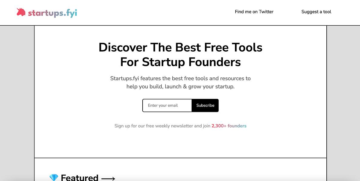 Startups.fyi preview