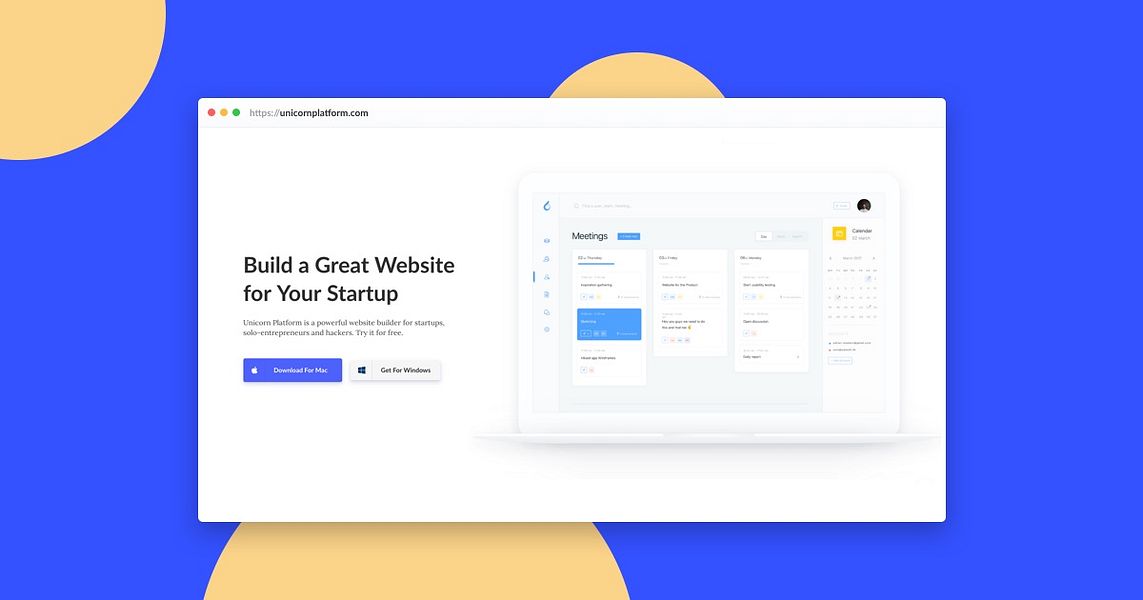 Unicorn Platform preview
