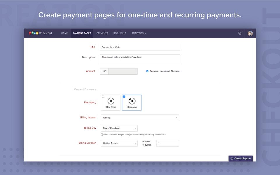 Zoho Checkout preview