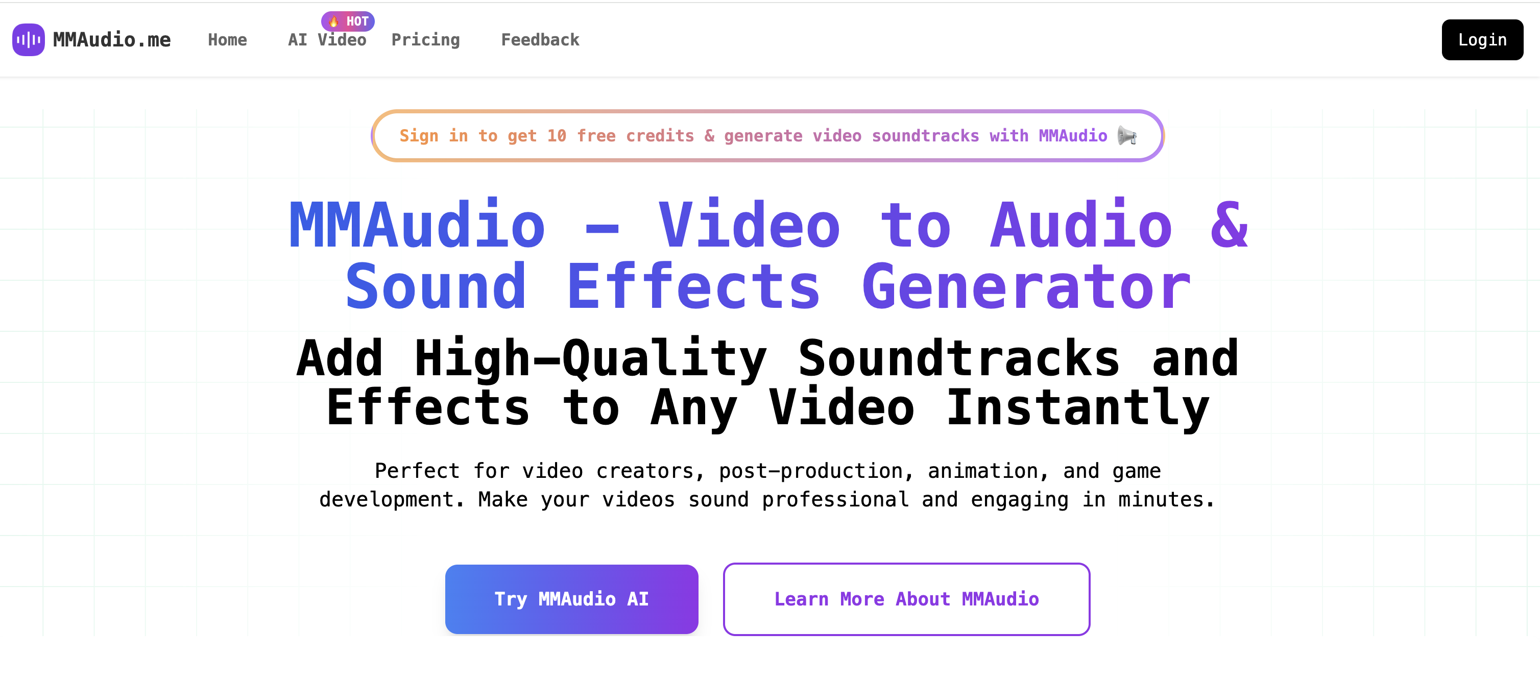 MMAudio — Online Sound Effects Generator preview