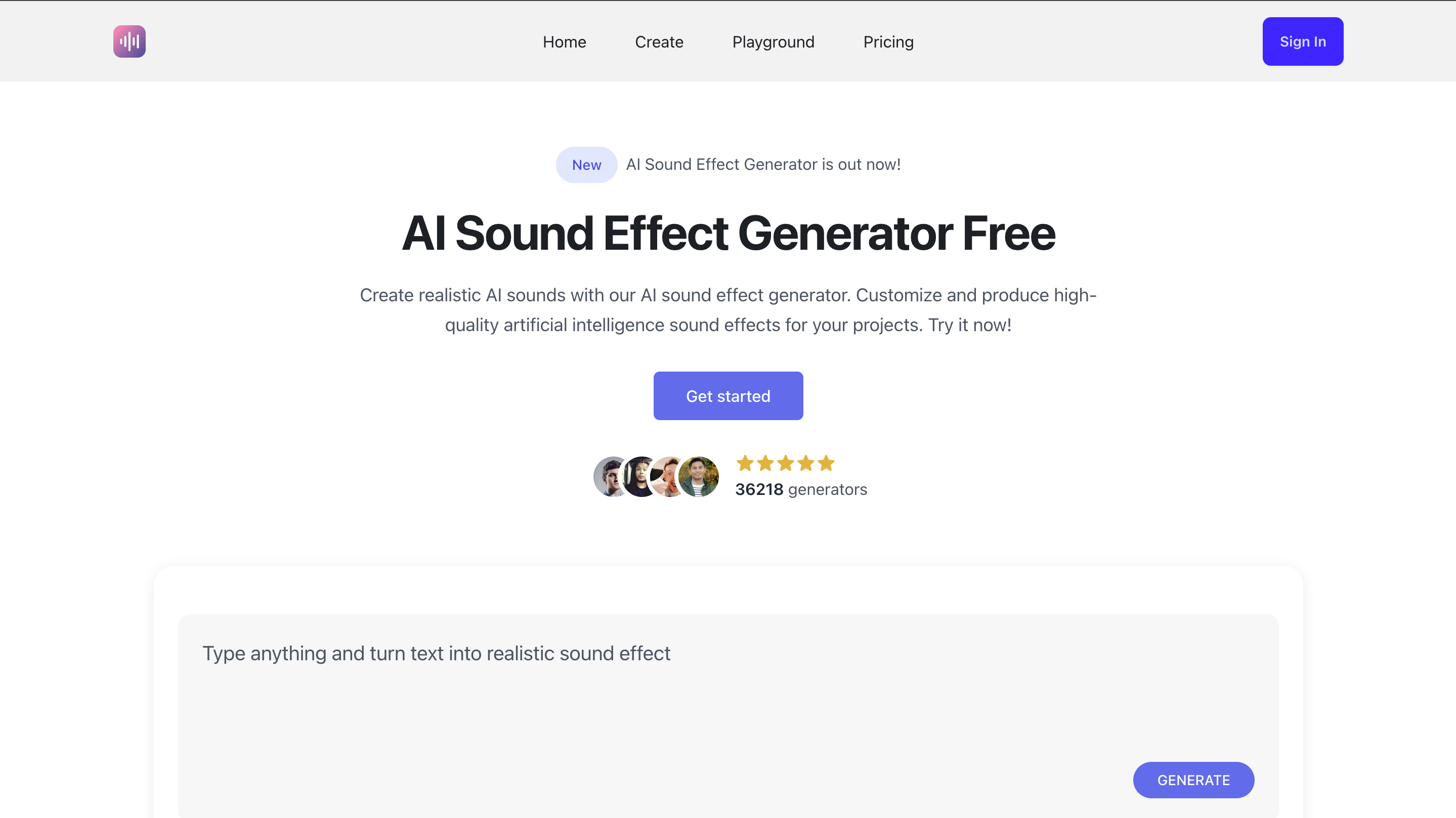 AI Sound Effect Generator preview