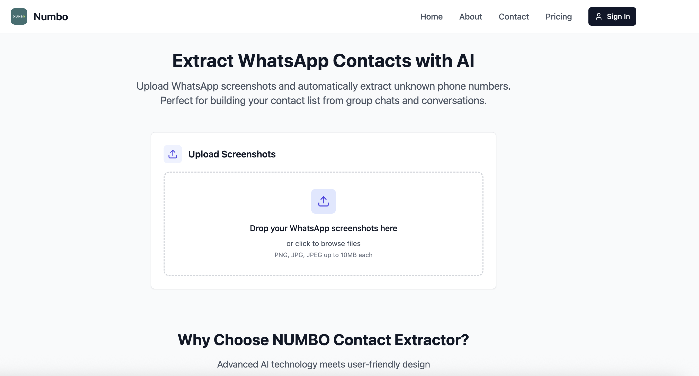 Numbo – WhatsApp Contact Extractor preview