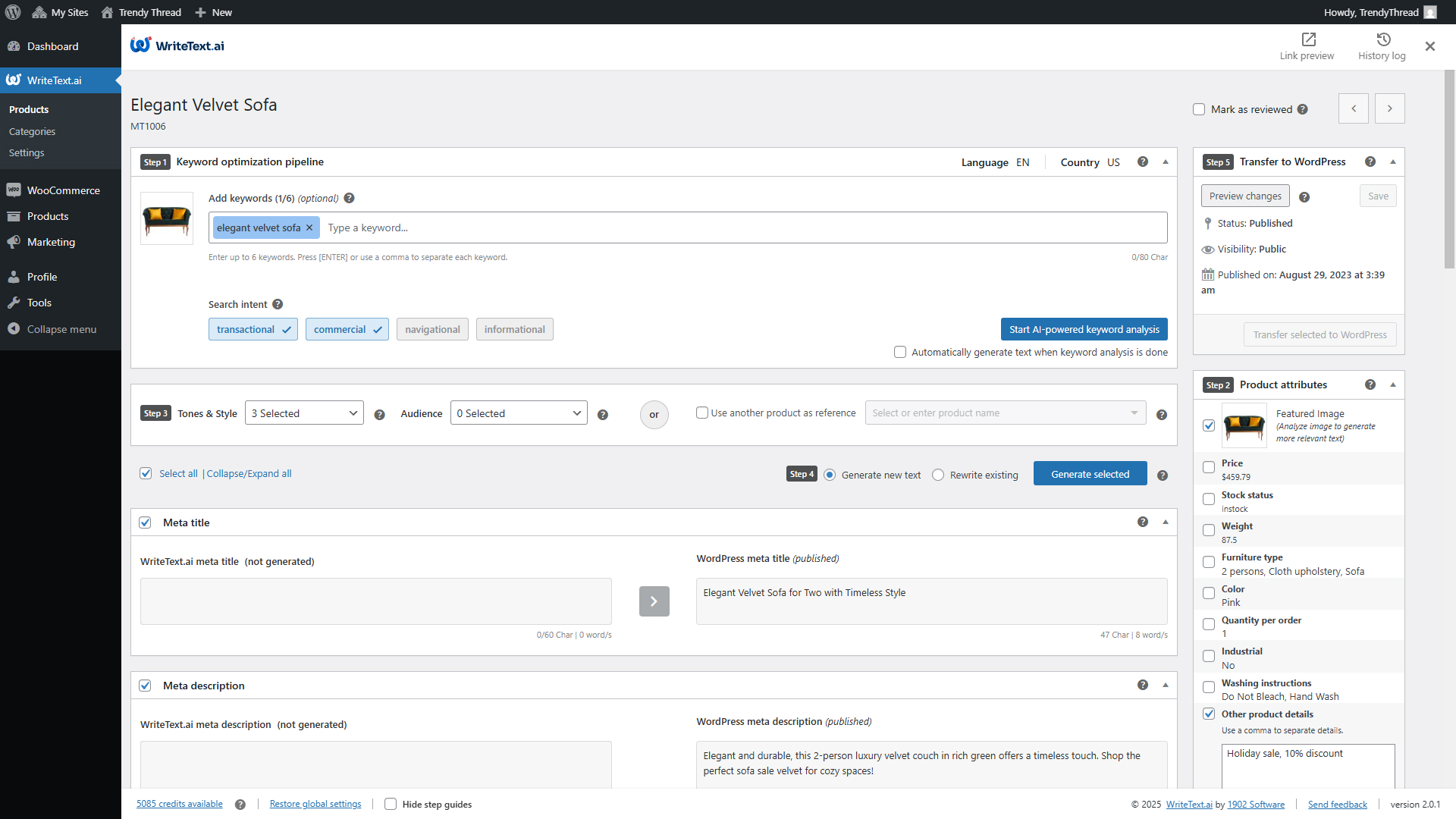 WriteText.ai for WooCommerce image
