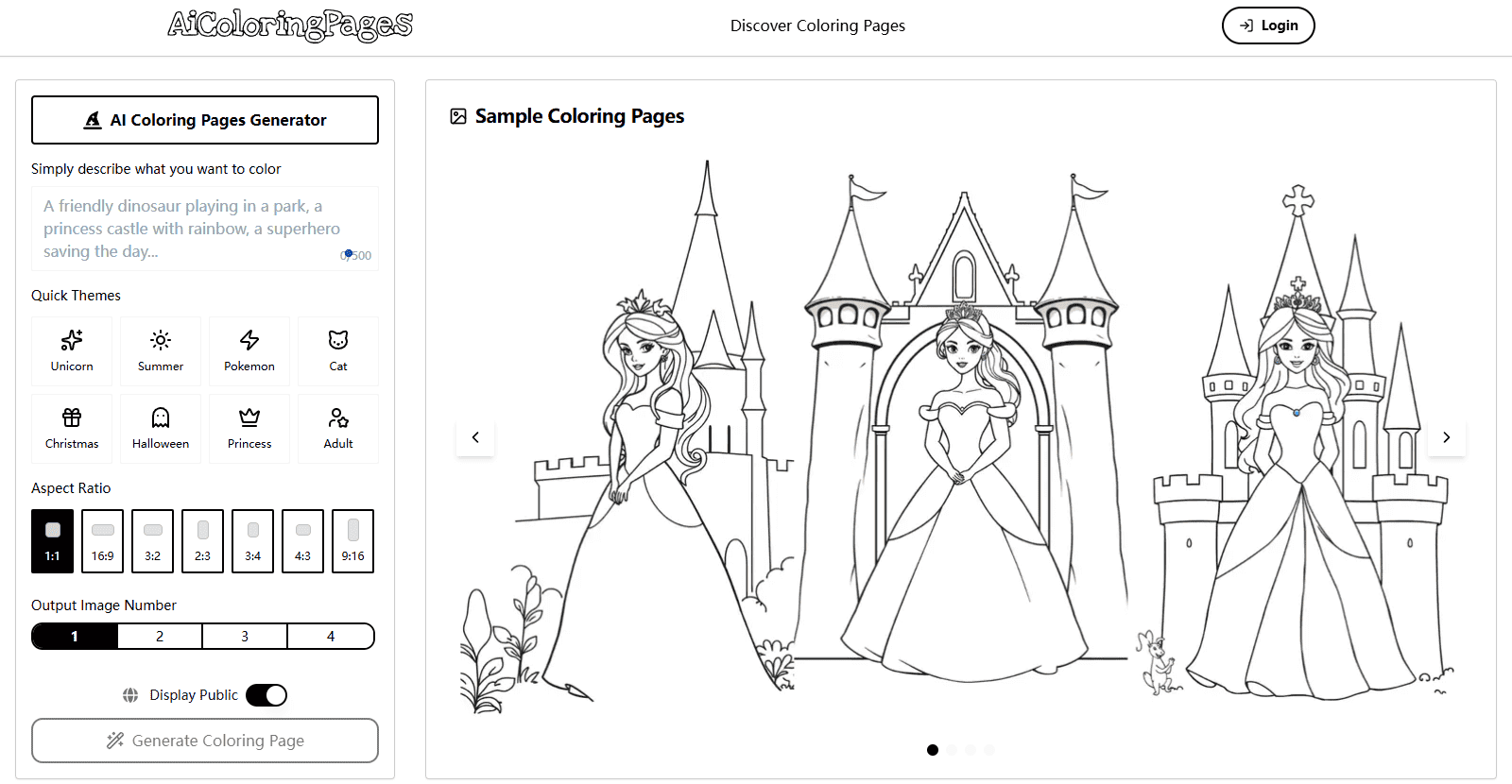 AI Coloring Pages Generator preview
