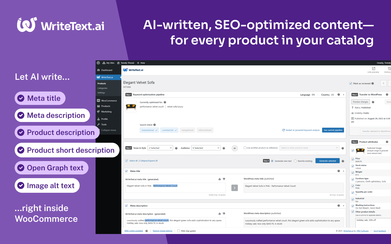 WriteText.ai for WooCommerce preview